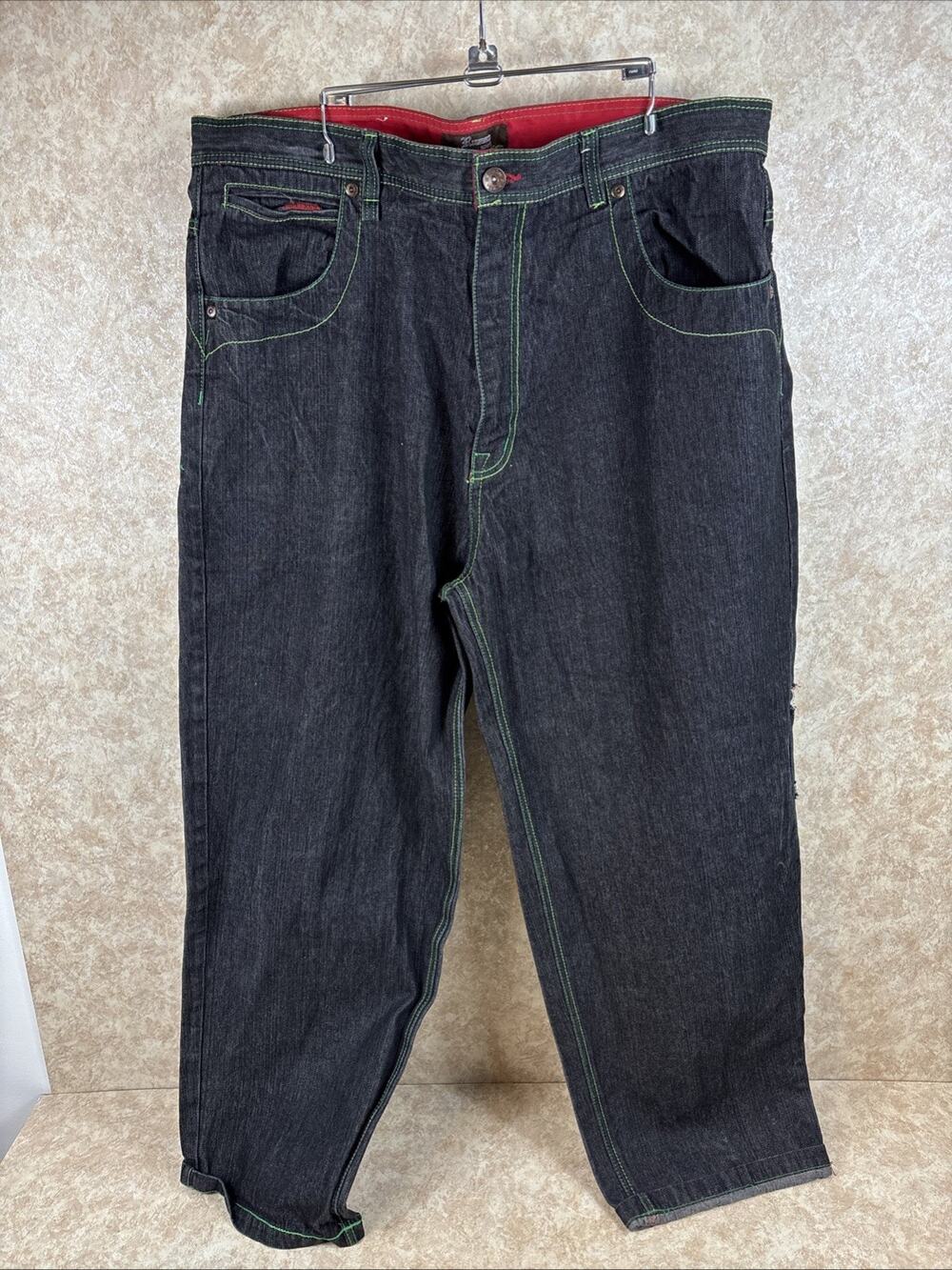 Russo Baggy Jeans Size 44 Embroidered Peacock Feather Streetwear Baggy JJT